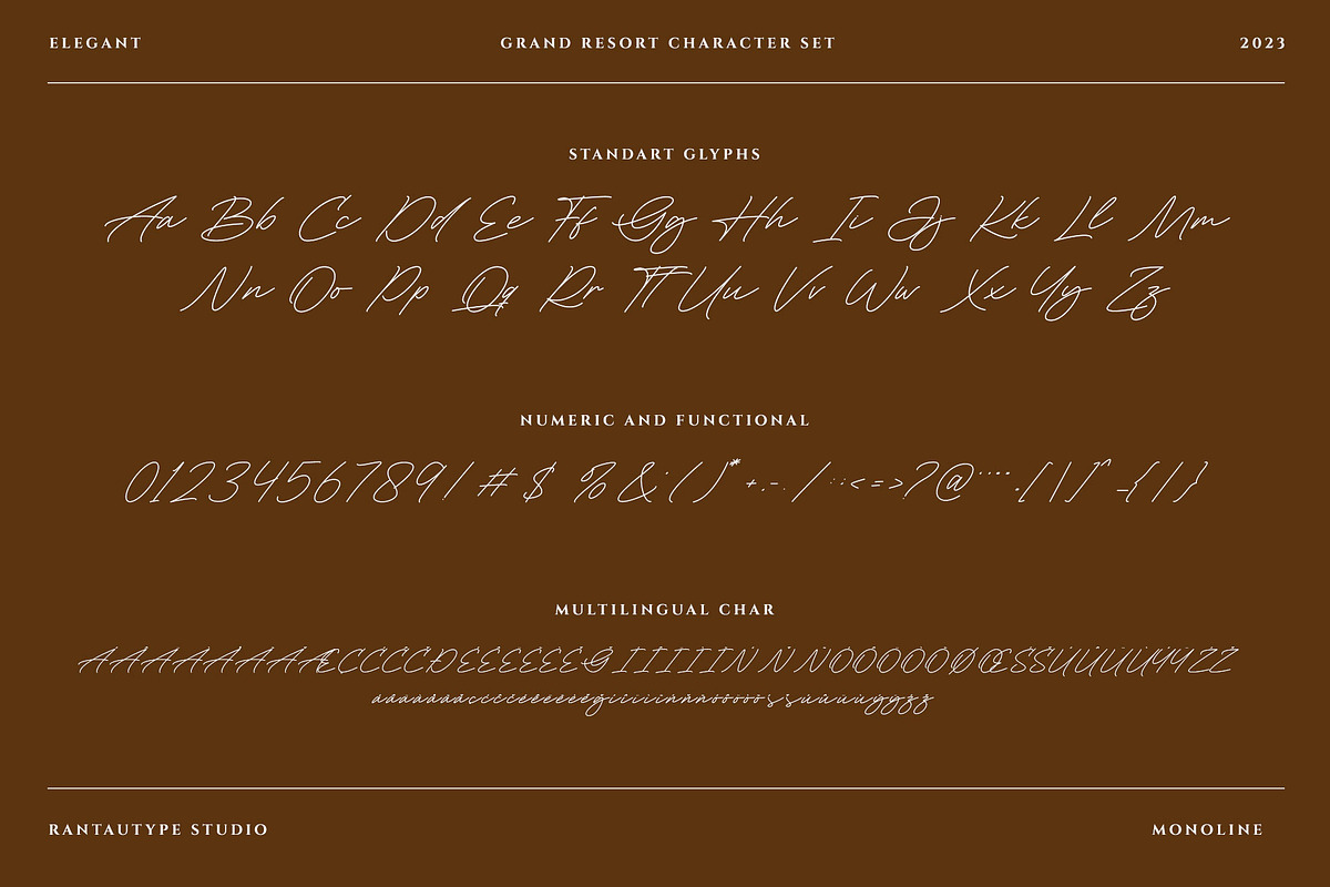 Grand Resort Elegant Monoline Script, a Handwritten Font by RantautypeStudio (Photo 14 of 15)