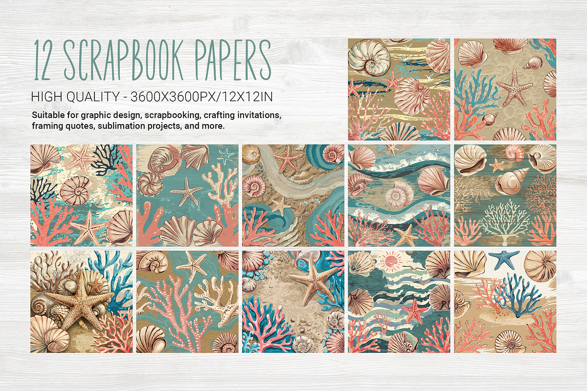 Vintage Marine Life, a Background Graphic by Curve Design (Photo 6 of 7)