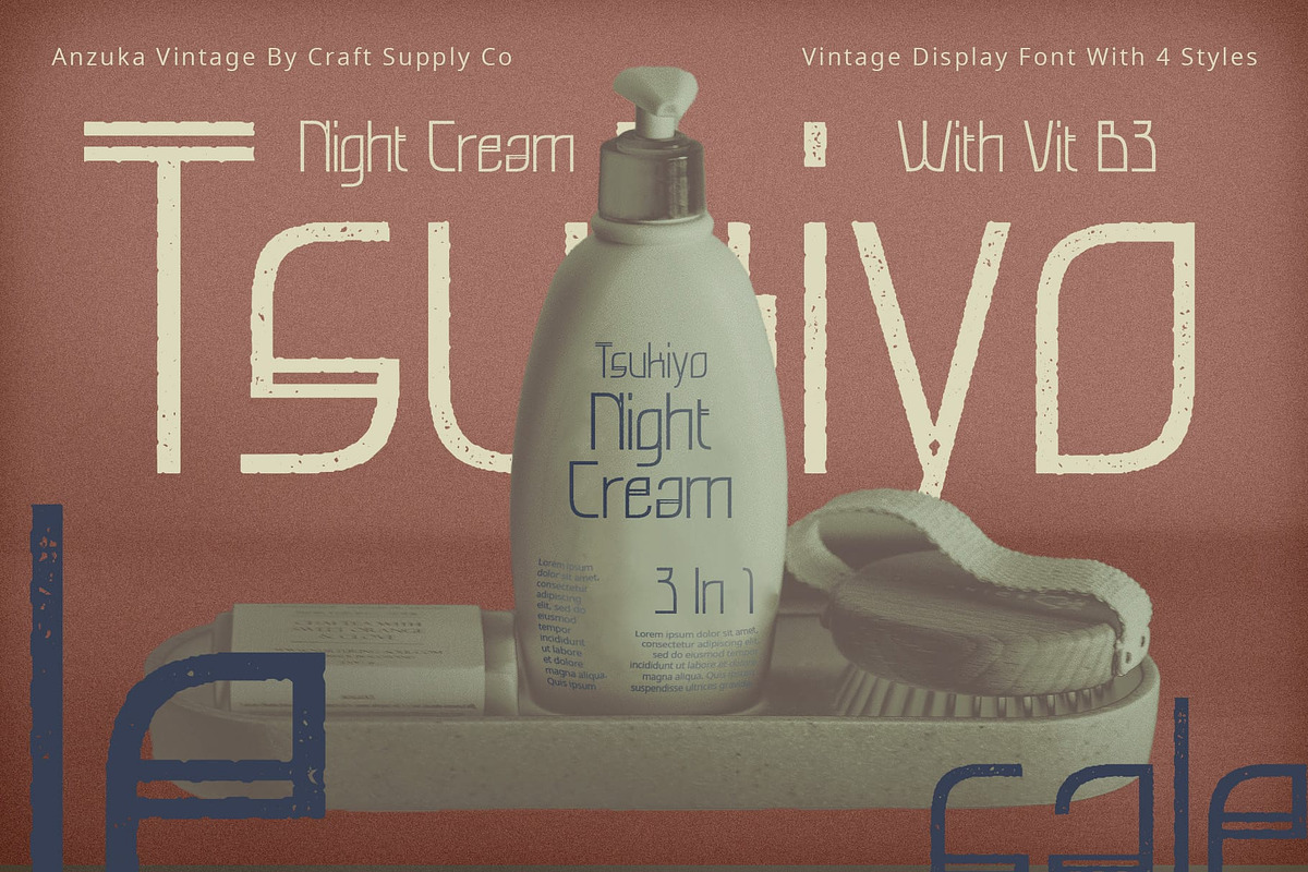Anzuka Vintage, a Sans Serif Font by Craft Supply Co. (Photo 3 of 8)