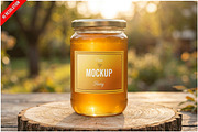 Glass Jar With Pure White Honey PSD, a Cups & Container Mockup by Bruno's Shop (Thumbnail 1 of 3)