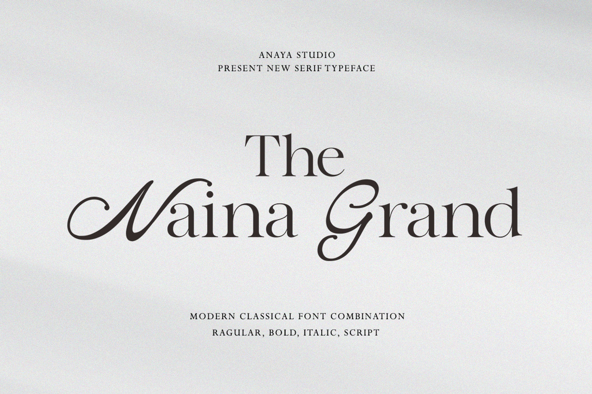 The Naina Grand, a Serif Font by AnayaStudio (Photo 1 of 10)