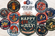 Fourth of July party Slogans PNG V2, a Seasonal Illustration by ThatsDesignArt (Thumbnail 1 of 10)