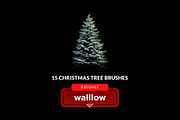 Christmas tree photoshop brushes, a Brush Add-On by Walllow Creatives (Thumbnail 2 of 3)