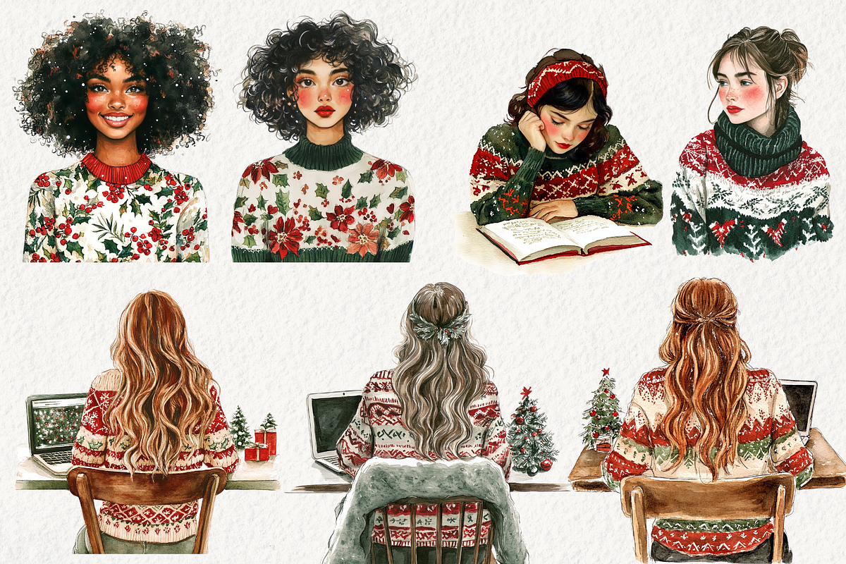 Cozy Christmas Planner Clipart, an Illustration by NadiaTheronArt (Photo 3 of 5)