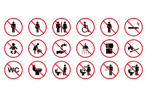 Warning No Allowed Round Sign, an Object Illustration by Vector Creator