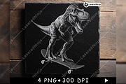 T Rex Skateboard Dinosaur Funny, a Background Graphic by LaseredNinja (Thumbnail 2 of 7)