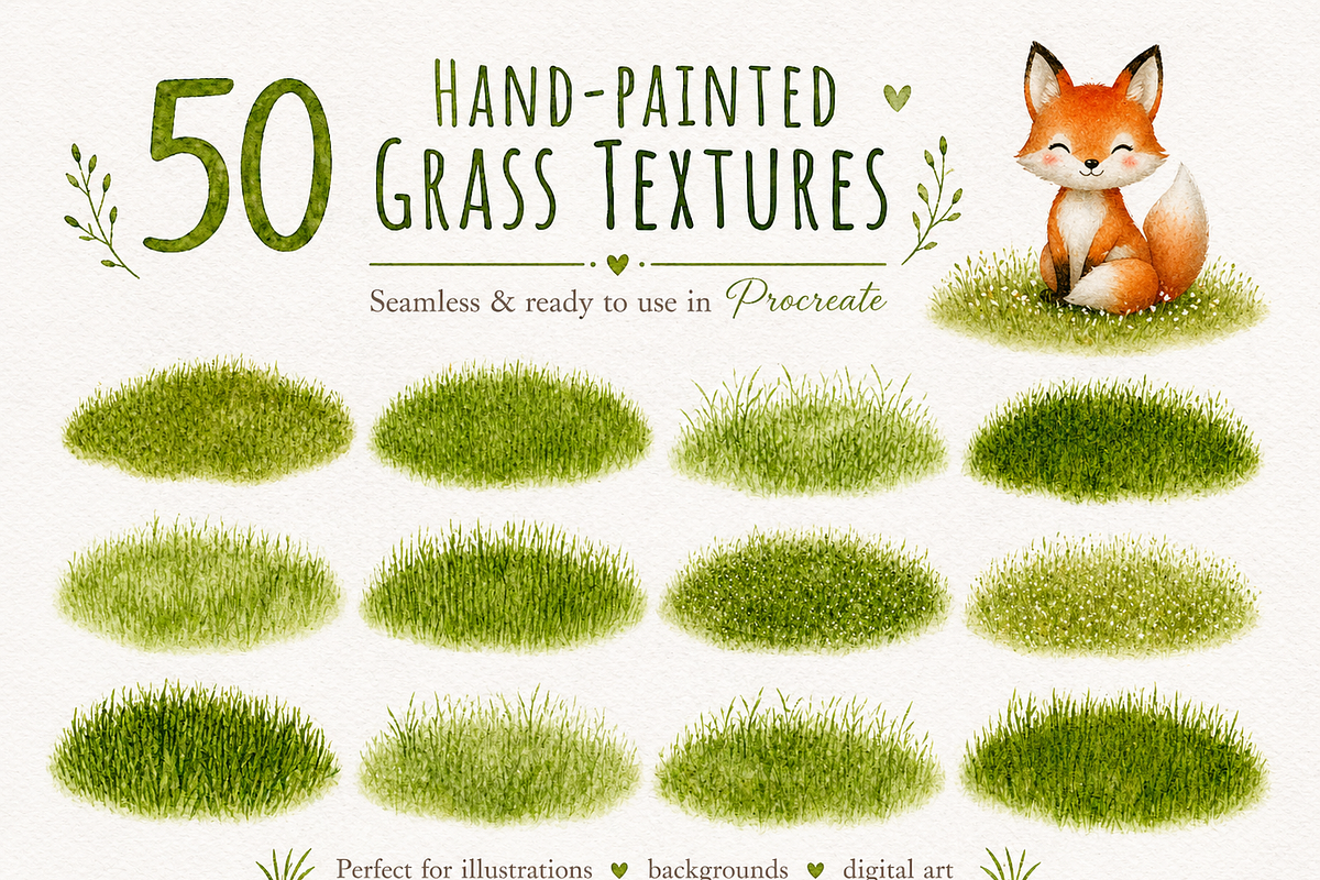 Procreate Watercolor Grass Brushes, a Brush Add-On by HopeArtIllustration (Photo 5 of 7)