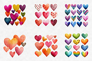 Watercolor Hearts Clipart, an Illustration by Designworld (Thumbnail 3 of 6)
