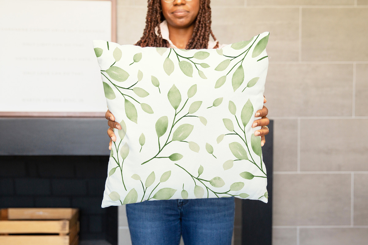 Black Model Holding Pillow Mockup, a Product Mockup by JENLYNN Stock Shop (Photo 4 of 4)
