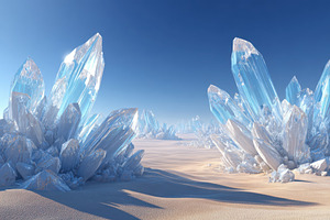 Crystal formations on a serene beach, a Nature Photo by AlyaAnd