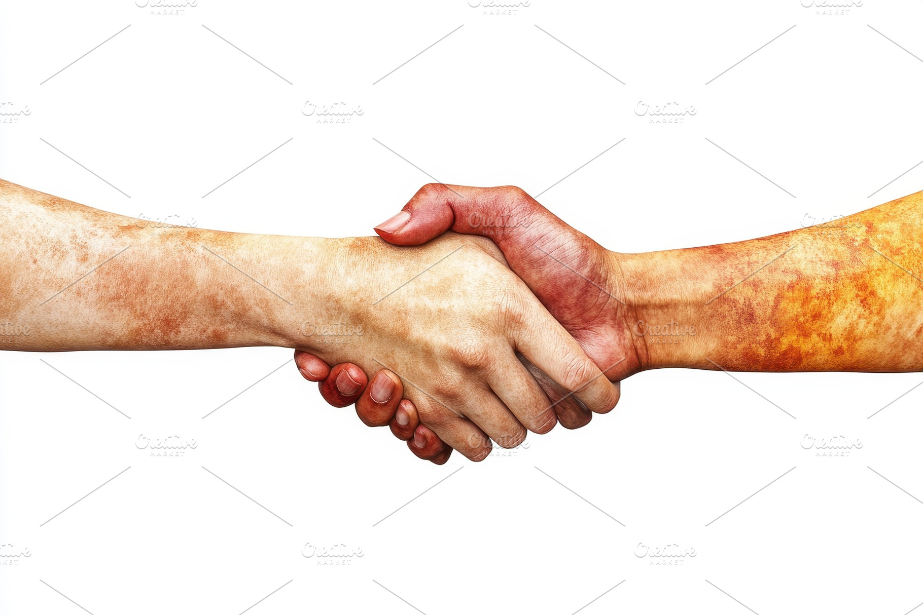 Hands shake to symbolize unity and c, a Photo by Tanuart
