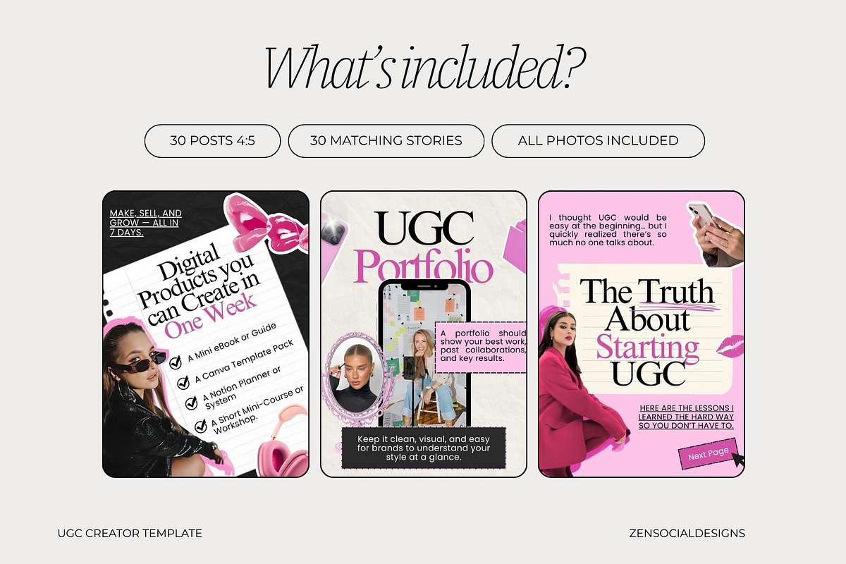 Pink UGC Creator Instagram Template preview 4