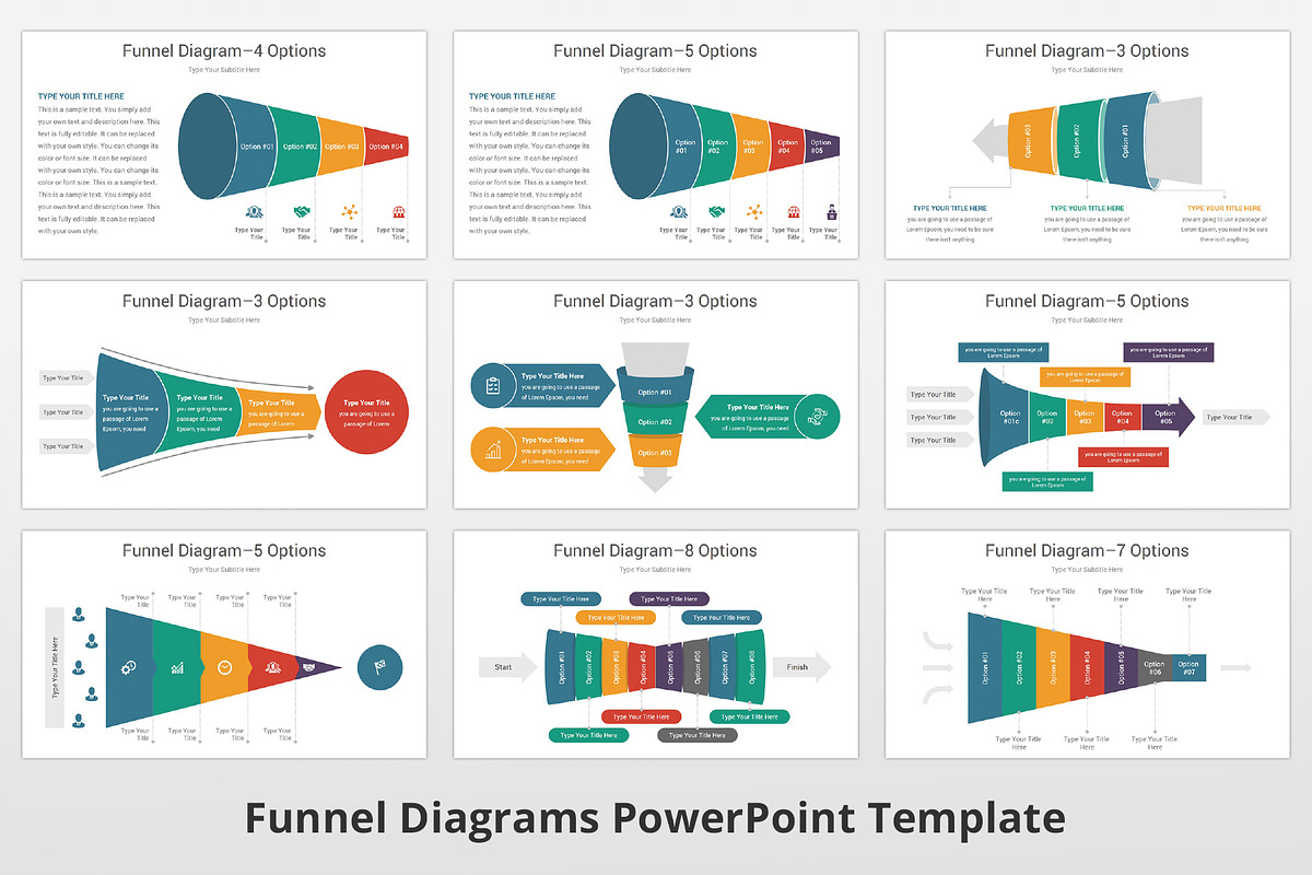 Funnel Diagrams PowerPoint template, a Presentation Template by GraphicStan (Photo 5 of 8)