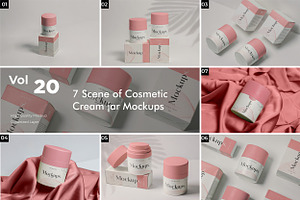 Cosmetic Jar & Box Packaging Mockup