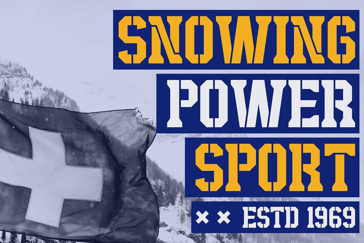 Disway - A Modern Stencil Sport Font, a Slab Serif Font by Marvadesign (Photo 2 of 6)