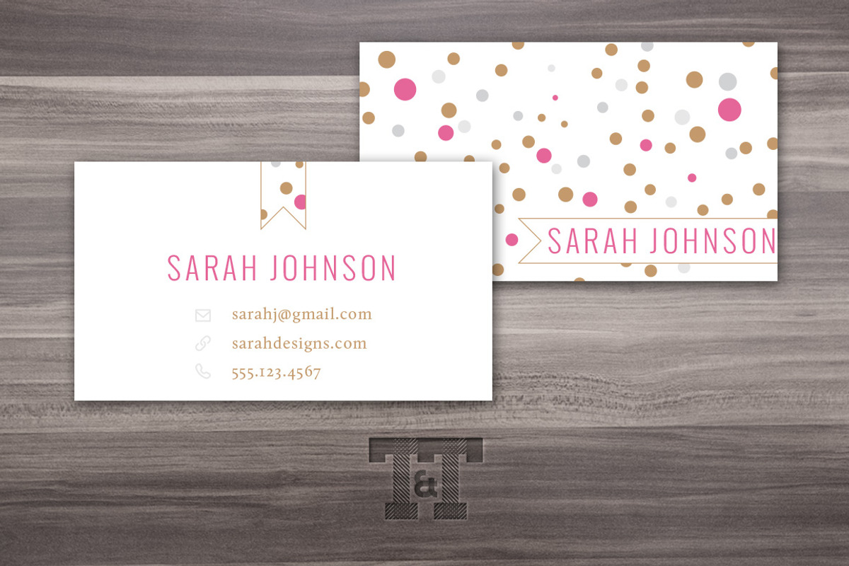 Glam Dots Business Card, a Business Card Template by Twilight & Twine (Photo 1 of 3)