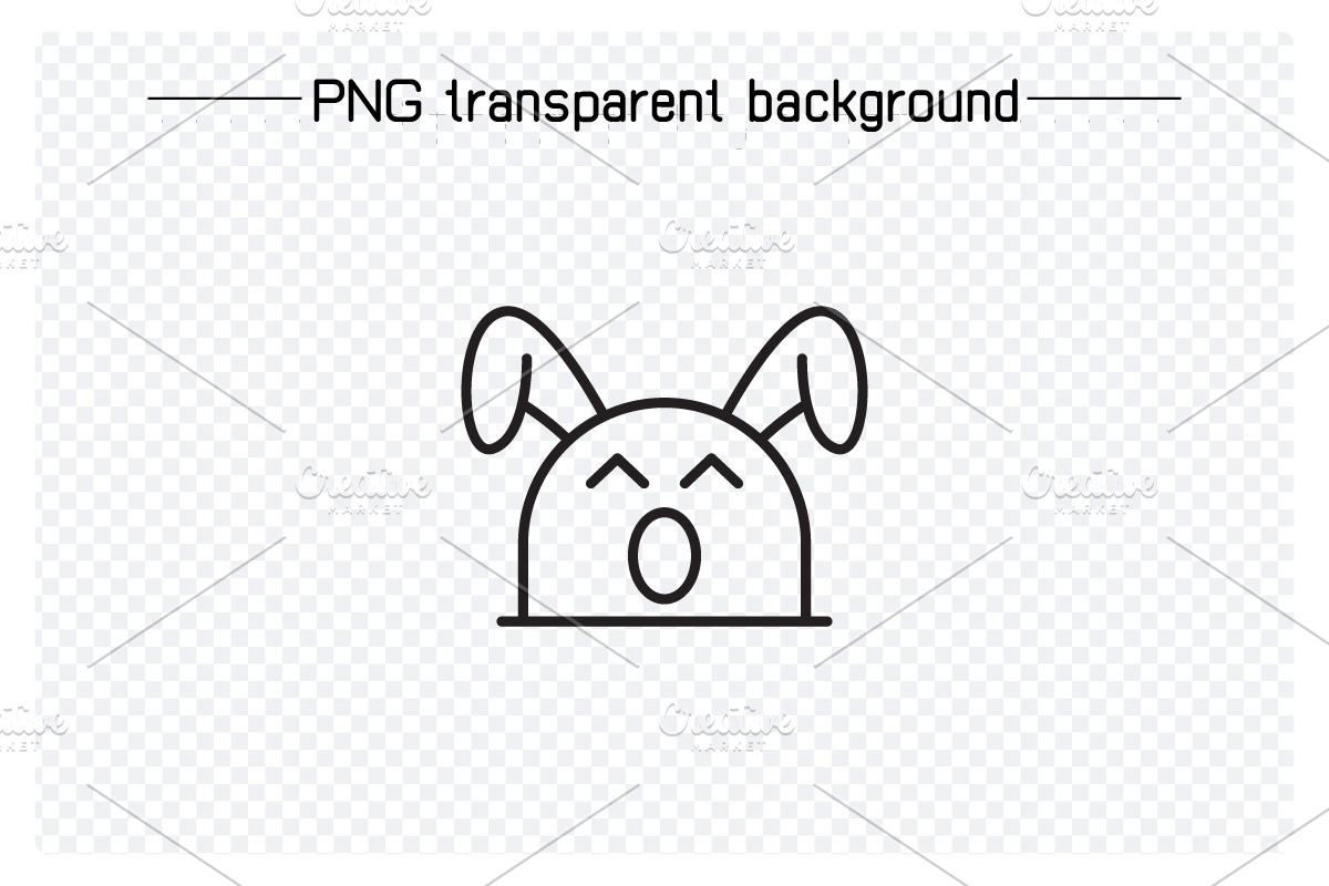Angry and Amazed Rabbit Emojis, an Outline Icon by Designfour (Photo 6 of 7)