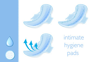 hygienic woman pads vector set