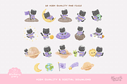 Luna the Black Cat Astronaut Clipart, an Animal Illustration by Blumensdiary (Thumbnail 2 of 6)