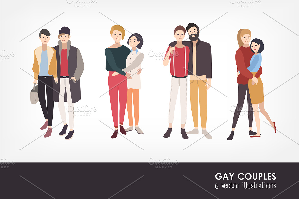 Set of LGBT couples, a Person Illustration by Good Studio (Photo 1 of 4)