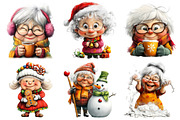 Whimsical Christmas Grandma Clipart, an Illustration by Daily.Designs (Thumbnail 4 of 5)