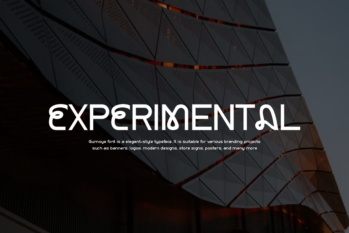 Gumoye Modern Experimental Bold Font, a Sans Serif Font by QR Design Studio (Photo 2 of 11)