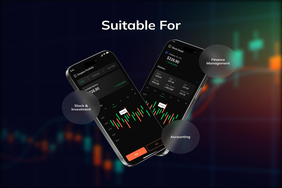 Trendify Pro Stock Trading App UIKit, an UI Kit Template by Lumina_ui_ux202 (Photo 1 of 6)