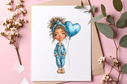 Whimsical valentine coffee girl clip, an Illustration by SinaCreation (Thumbnail 10 of 11)