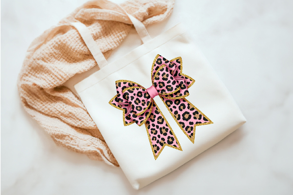 Coquette Leopard Bow Png, Bow shirt, an Illustration by Watercolor design (Photo 3 of 3)
