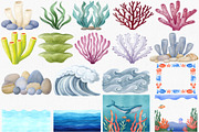 Watercolor Under The Sea Clipart Set, an Illustration by CropUp Creative (Thumbnail 4 of 5)