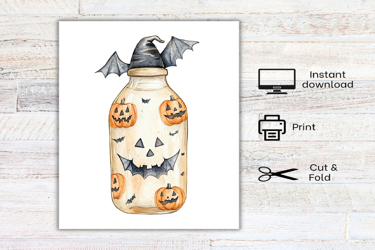 Halloween Baby Shower Clipart Bundle, an Illustration by Canvas Craft (Photo 7 of 8)
