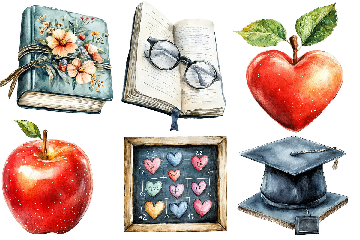 Monochromic Teacher's Day Clipart, an Illustration by Designworld (Photo 4 of 6)