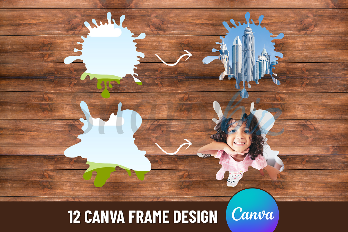 Editable Canva Splash Frame Template, a Design Template by Snapybiz