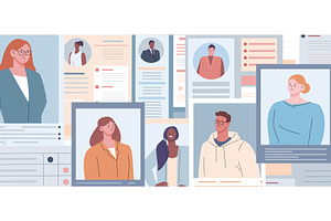 Resume of applicants concept. People, a Person Illustration by Valerie Bodnar