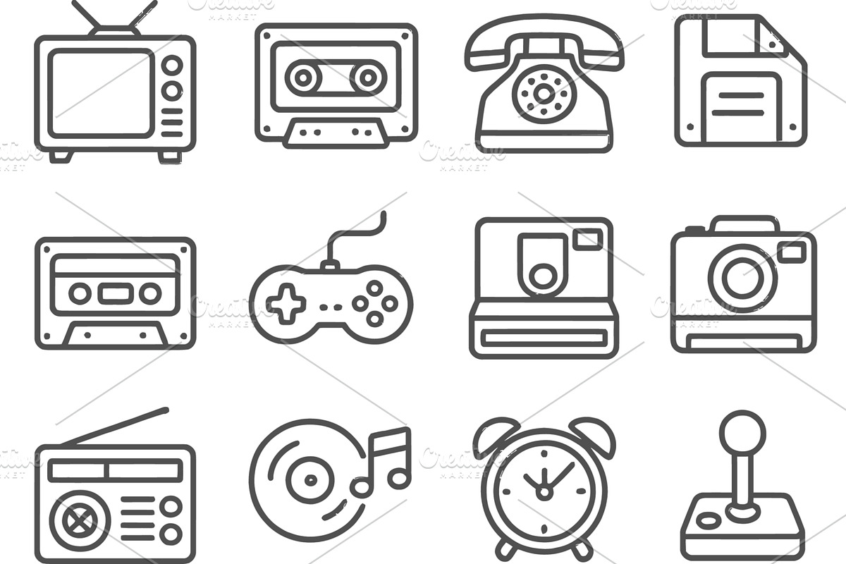 Collection of vector line icons, an Illustration by ZinetroN