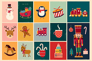 Vintage Christmas collection, a Decorative Illustration by MoleskoStudio (Thumbnail 3 of 11)