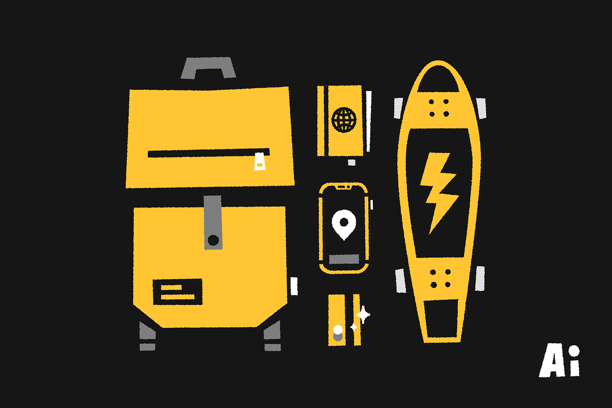 Travel Essentials Pack Illustration, an Illustration by patttern