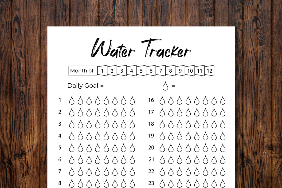 Water Tracker | Hydration Log, a Stationery Template by Graphicsnext