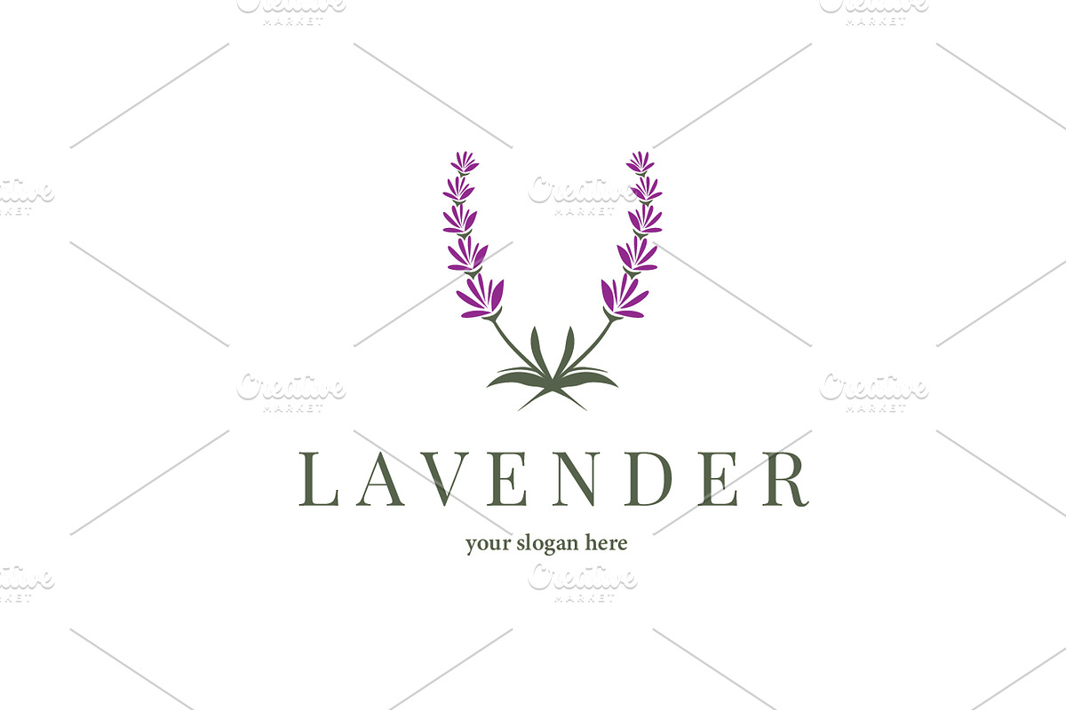 Lavender Logo Simple Elegant Flower