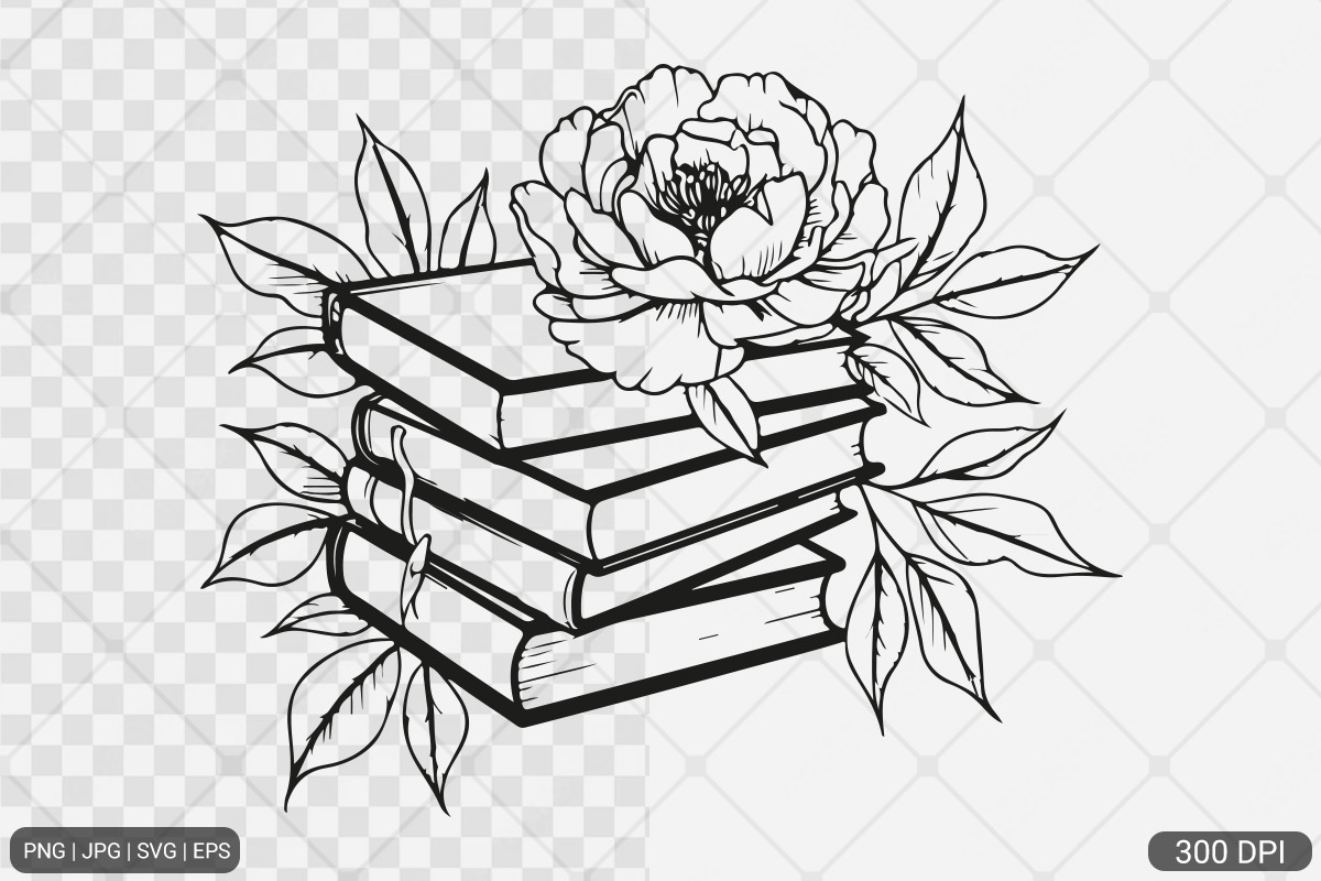 Floral Book SVG PNG Bundle Vol. 1, an Illustration by Actual Pixel (Photo 3 of 29)