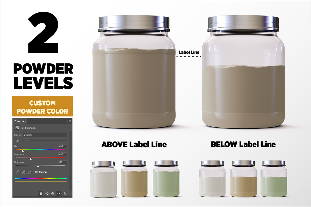 2lb Whey Protein Jar Mockup C3-Pro, a Packaging Mockup by Design Warlord (Photo 4 of 17)