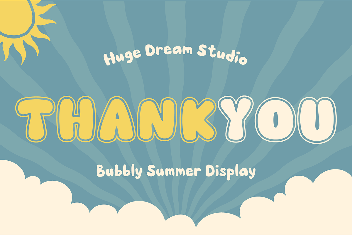 Popyni – Bubbly Summer Display Font, a Sans Serif Font by Huge Dream Studio (Photo 10 of 10)