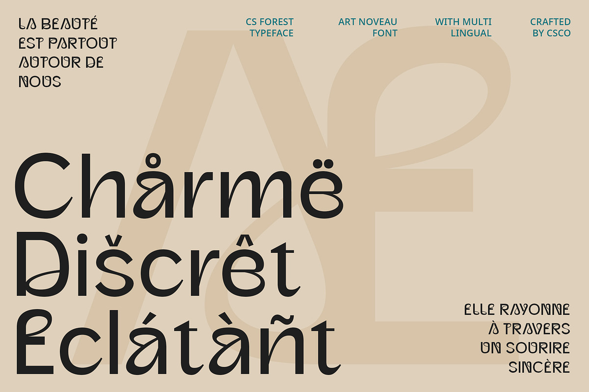 CS Forest – Art Nouveau Font, a Sans Serif Font by Craft Supply Co. (Photo 4 of 8)