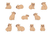 Cute Capybara Animal Funny Character, a Graphic by Imaginary Party (Thumbnail 5 of 7)