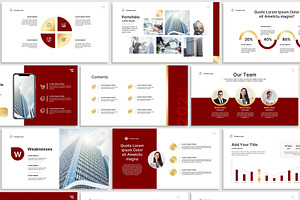 Maroon Business PowerPoint Template, a Presentation Template by SKY CREATION