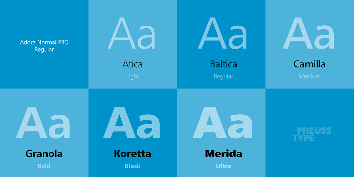 Adora PRO, a Sans Serif Font by preussTYPE (Photo 9 of 40)