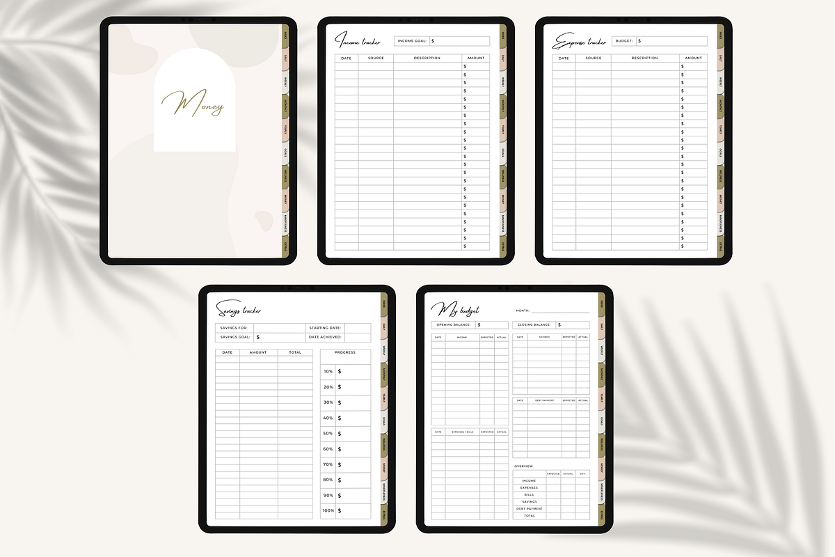 Undated Digital Life Planner iPad, a Templates & Theme by HoneyGlowStudioCo (Photo 6 of 9)