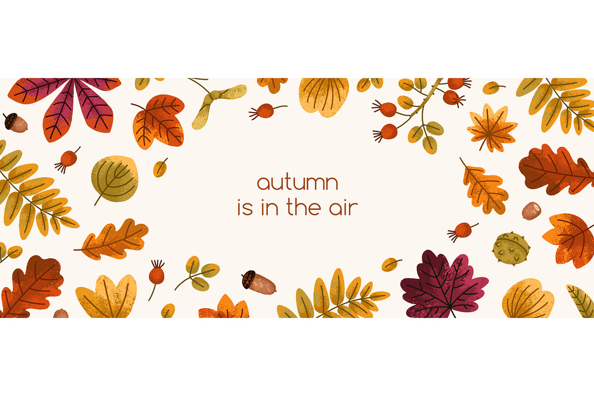 Autumn leaves. Fall set, backgrounds, a Seasonal Illustration by Good Studio (Photo 7 of 13)