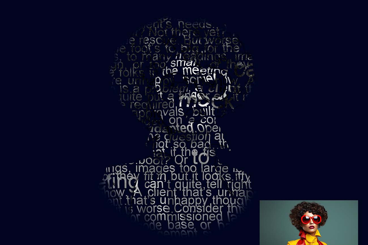Creative Typography Text Portrait FX, an Action Add-On by Studio Retouch (Photo 11 of 11)