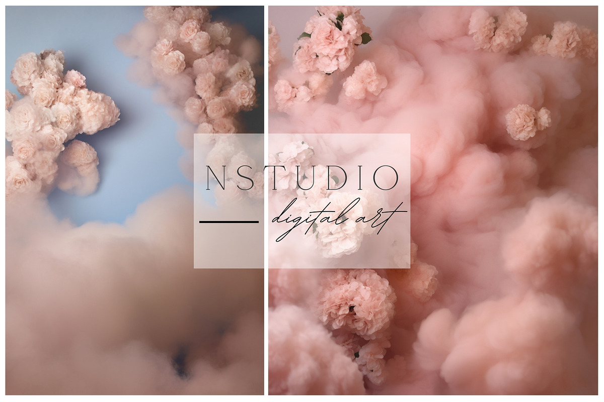 10 Pink Floral Maternity Backdrops, a Layer Style Add-On by NSTUDIO (Photo 4 of 9)